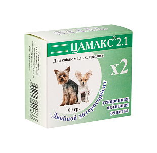 Цамакс двойной энтеросорбент для малых и средних собак 100 г 2.1